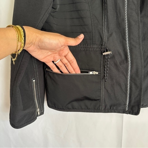 Vintage 90s Chico’s Women's Black Full Zipper Jacket with Mock High Neck sz M - Picture 8 of 12